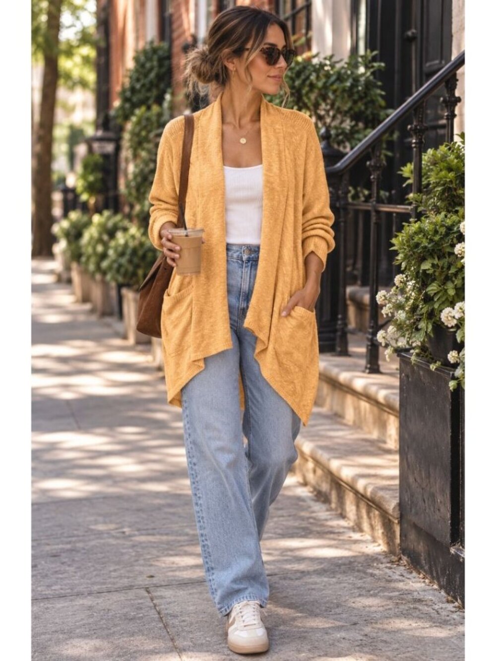 Eileen Fisher Linen Cotton Open Front Cardigan Orange Tangerine Pastel 2X Coast